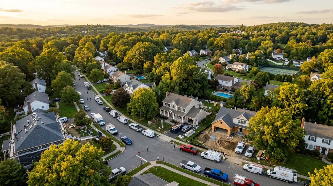 Home service contractor working on a residential project in Westchester County