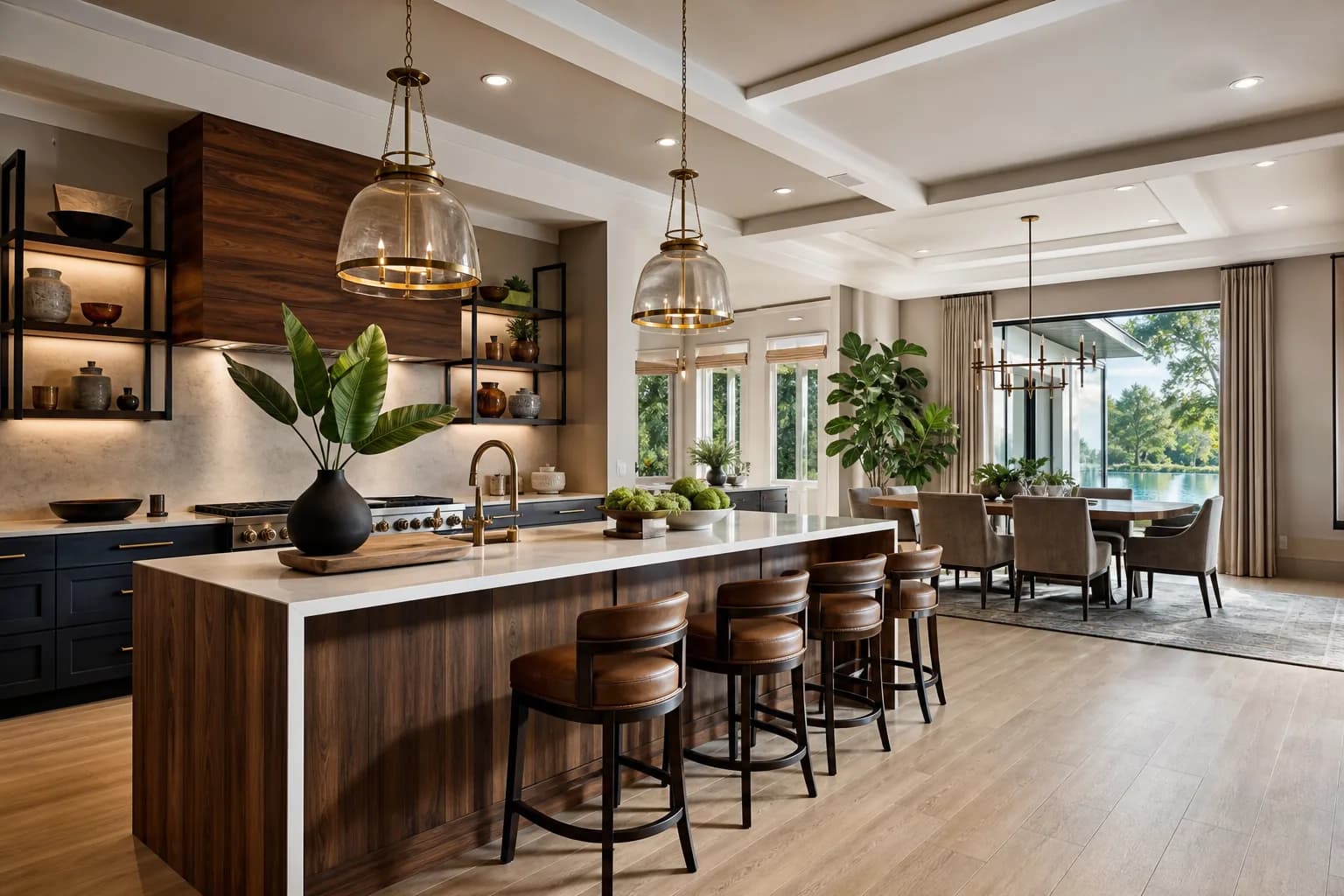 Warm, carefully prepared Central Florida kitchen and dining room
