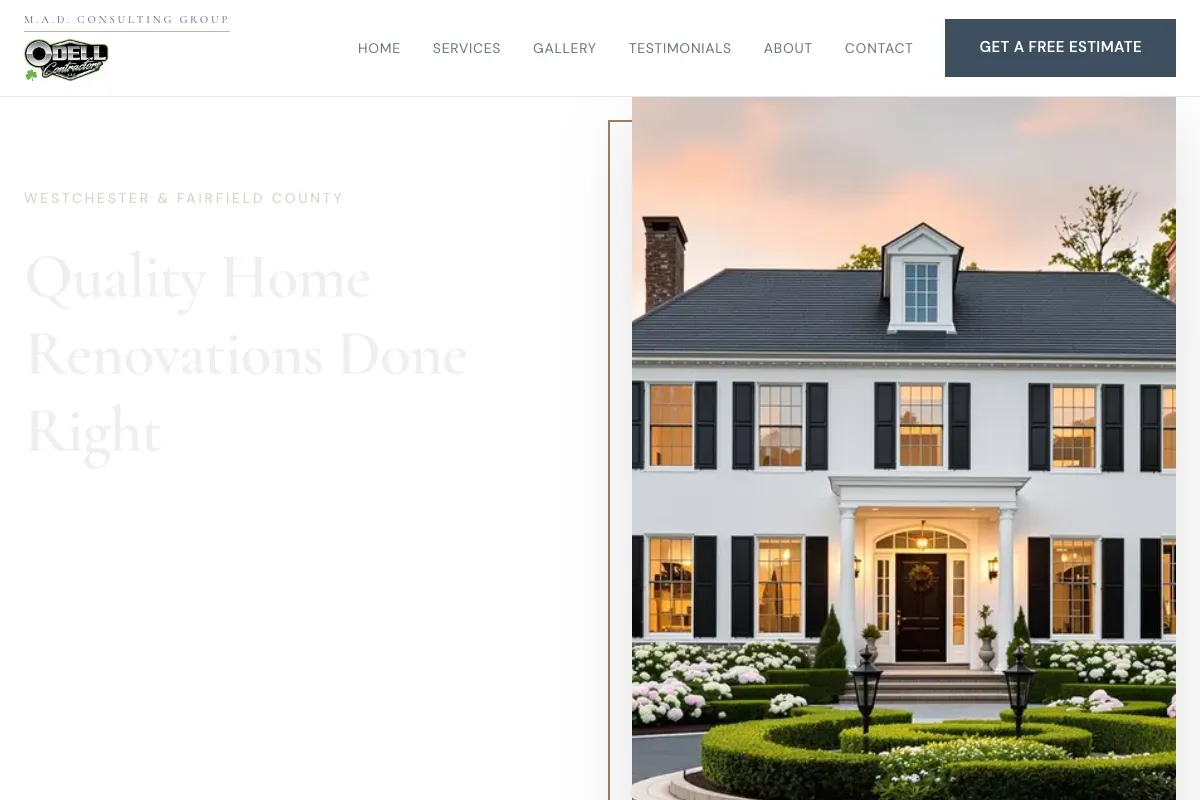 Odell Contractors website screenshot