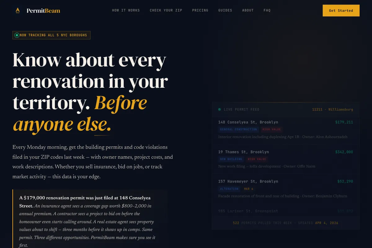 PermitBeam website screenshot