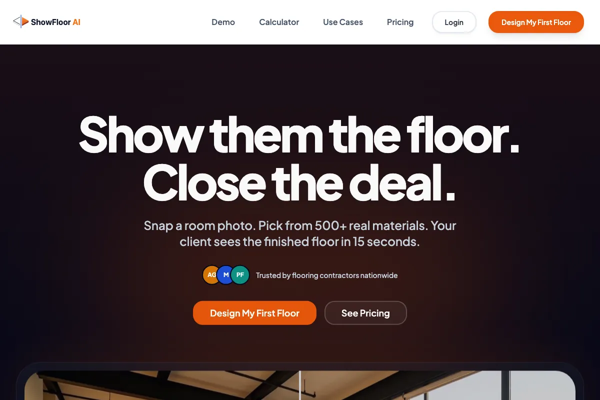 ShowFloor.ai marketing page screenshot