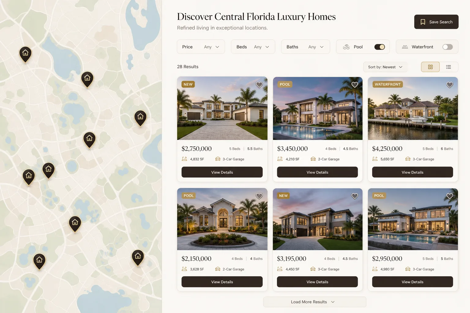 Search Results / IDX-style view mockup